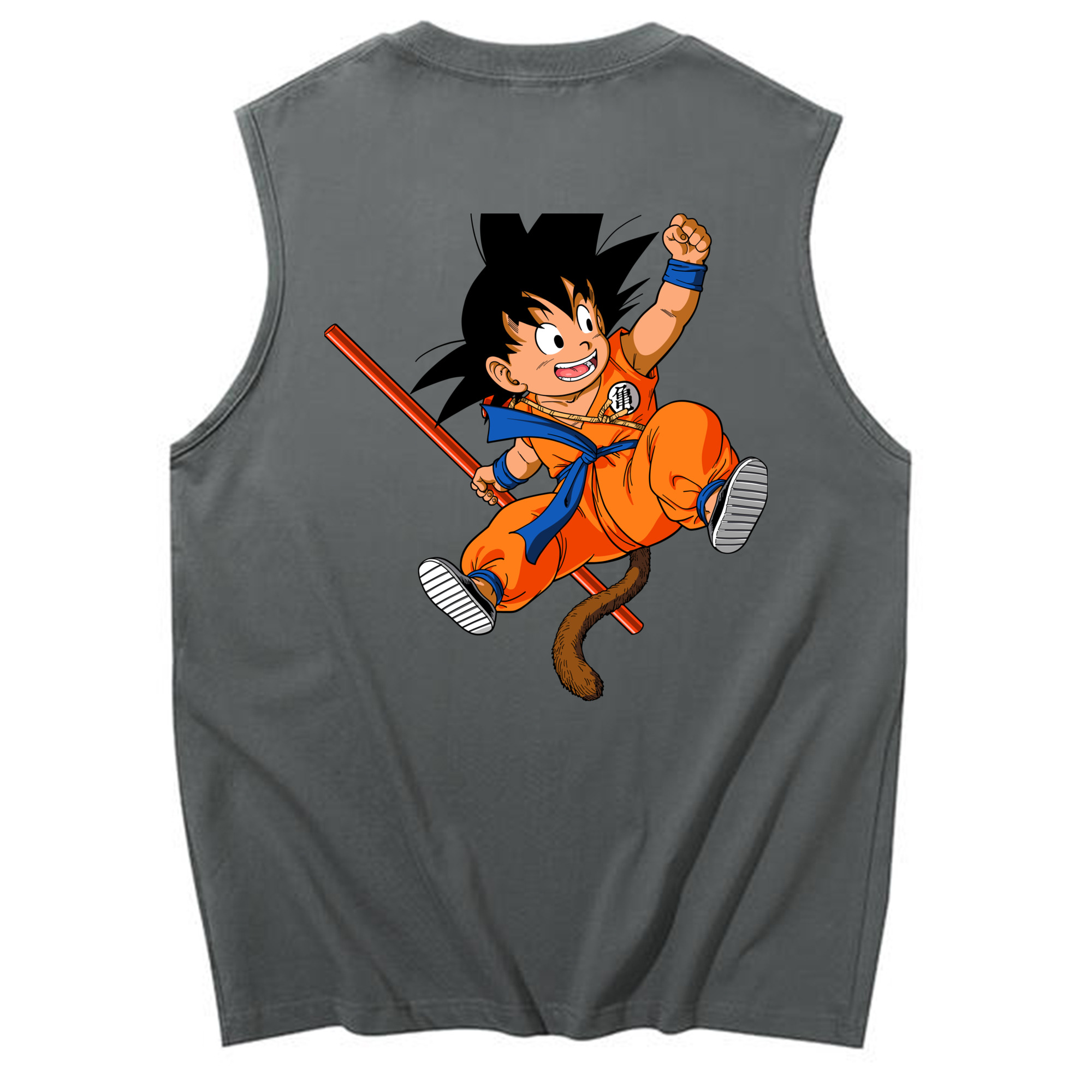（画像用） ドラゴンボール 孫悟空（そん ごくう）Son Goku カカロット DRAGON BALL Kakarotto コットン100％タンクトップ（背面プリント）